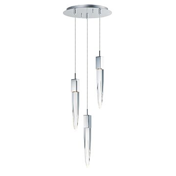 Quartz LED Pendant in Polished Chrome by ET2