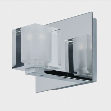 ET2 Blocs LED 6 Inch Clear Glass Bathroom Vanity Light in Polished Chrome