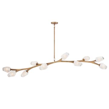 Blossom LED Pendant in Natural Aged Brass by ET2