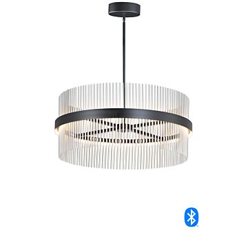 Chimes WiZ LED Pendant in Black  Satin Nickel by ET2