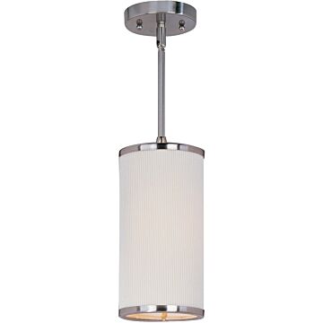 ET2 Elements 6.25 Inch White Pleat Shade Mini Pendant in Satin Nickel