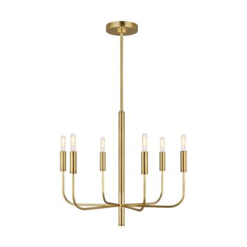 Brianna Six Light Chandelier in Burnished Brass by Visual Comfort Studio