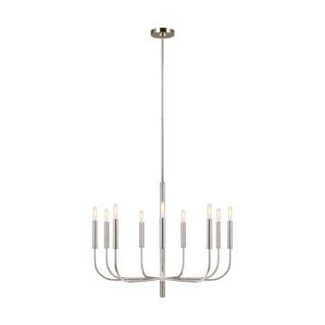Brianna Nine Light Chandelier in Polished Nickel by Visual Comfort Studio