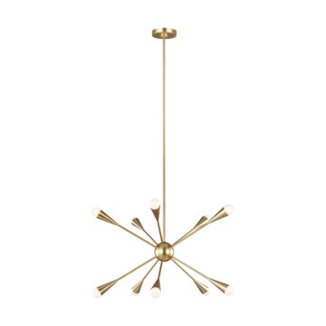 Jax Ten Light Chandelier in Burnished Brass by Visual Comfort Studio