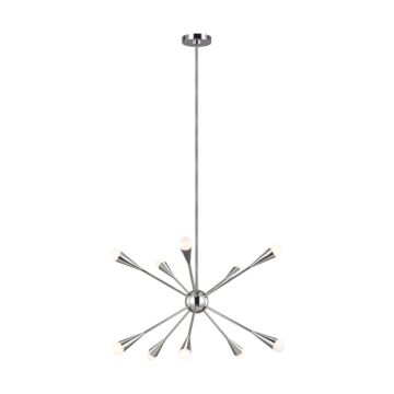 Jax Ten Light Chandelier in Polished Nickel by Visual Comfort Studio