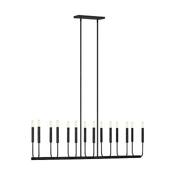 Brianna 14 Light Linear Chandelier in Aged Iron by Visual Comfort Studio