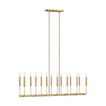 Brianna 14 Light Linear Chandelier in Burnished Brass by Visual Comfort Studio