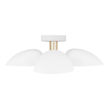 Jane Three Light Flush Mount in Matte White by Visual Comfort Studio