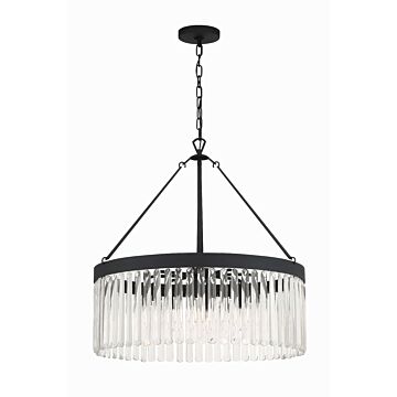 Emory Eight Light Chandelier in Black Forged by Crystorama