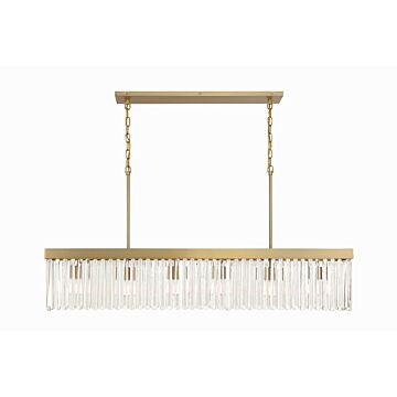 Emory Six Light Chandelier in Modern Gold by Crystorama