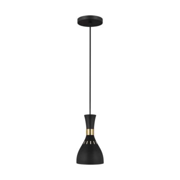 Joan One Light Pendant in Midnight Black by Visual Comfort Studio