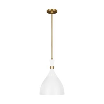 Joan One Light Pendant in Matte White by Visual Comfort Studio