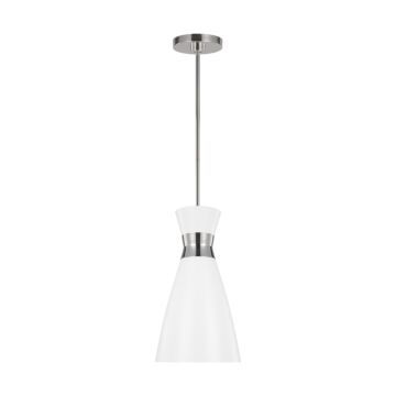 Heath One Light Pendant in Polished Nickel by Visual Comfort Studio