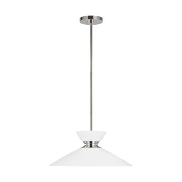 Heath One Light Pendant in Polished Nickel by Visual Comfort Studio