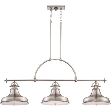 Emery Three Light Island Chandelier in Brushed Nickel by Quoizel