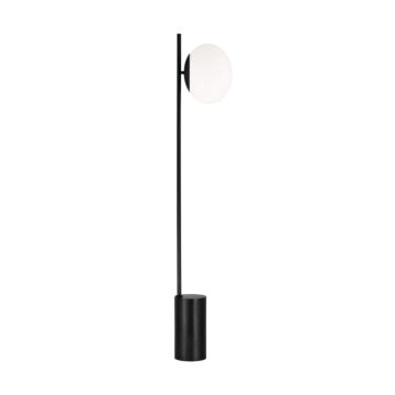 Lune One Light Floor Lamp in Aged Iron by Visual Comfort Studio