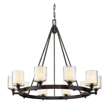 Arcadia Ten Light Chandelier in Textured Iron by Troy Lighting