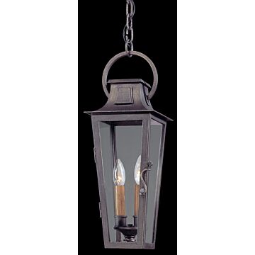Parisian Square Two Light Hanging Lantern in Aged Pewter by Troy Lighting