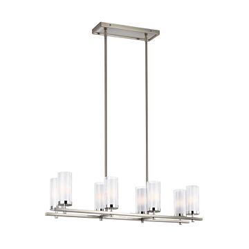 Jonah 8-Light Island Chandelier in Satin Nickel / Chrome