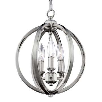 Corinne Three Light Pendant in Polished Nickel by Visual Comfort Studio