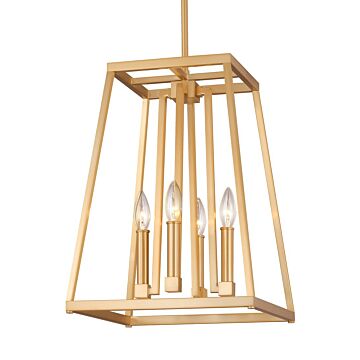 Conant Four Light Lantern in Gilded Satin Brass by Visual Comfort Studio