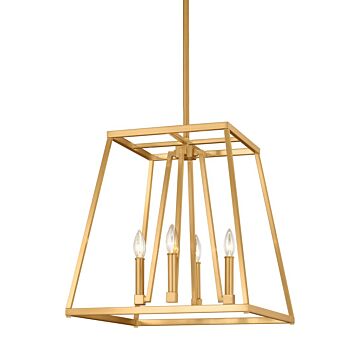 Conant Four Light Lantern in Gilded Satin Brass by Visual Comfort Studio