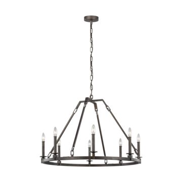 Landen Eight Light Chandelier in Smith Steel by Visual Comfort Studio