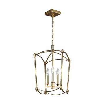 Thayer Three Light Lantern in Antique Gild by Visual Comfort Studio