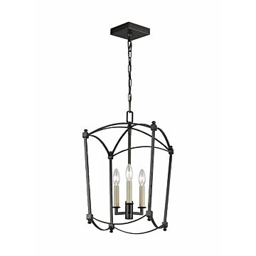 Thayer Three Light Lantern in Smith Steel by Visual Comfort Studio