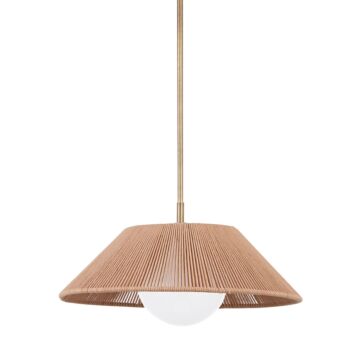 Lisbon One Light Pendant in Patina Brass by Troy Lighting