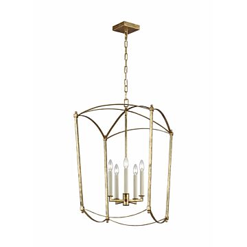 Thayer Five Light Lantern in Antique Gild by Visual Comfort Studio