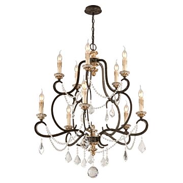 Bordeaux Ten Light Chandelier in Parisian Bronze by Troy Lighting