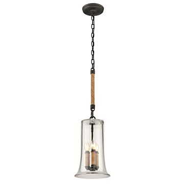 Troy Pier 39 3 Light 16 Inch Pendant Light in Shipyard Bronze