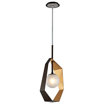 Origami One Light Pendant in Bronze With Gold Leaf by Troy Lighting