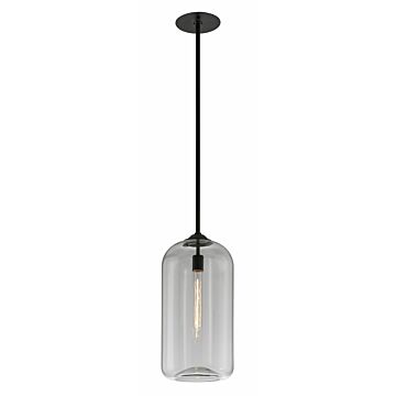 Troy District 21 Inch Pendant Light in Satin Black