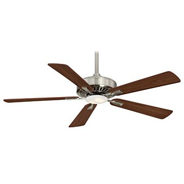 Minka Aire Contractor Plus 52 Inch LED Ceiling Fan in Brushed Nickel/Dark Walnut