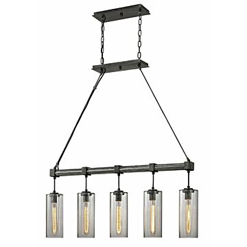 Union Square Five Light Island Pendant in Graphite by Troy Lighting