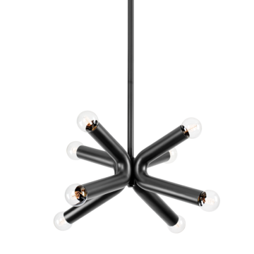 Dash Eight Light Chandelier in Soft Black by Troy Lighting
