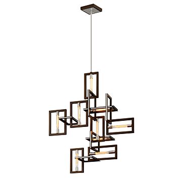 Enigma 9-Light Pendant in Bronze With Polished Stainless