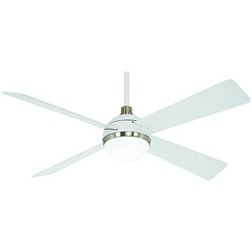 Minka Aire Orb LED 54 Inch Indoor Ceiling Fan in Flat White with Brushed Nickel
