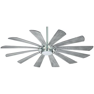 Minka Aire Contemporary 65 Inch Indoor/Outdoor Ceiling Fan in Brushed Steel