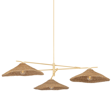 Valier Three Light Chandelier in Vintage Gold Leaf by Troy Lighting