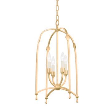 Rhett Four Light Lantern in Vintage Gold Leaf by Troy Lighting
