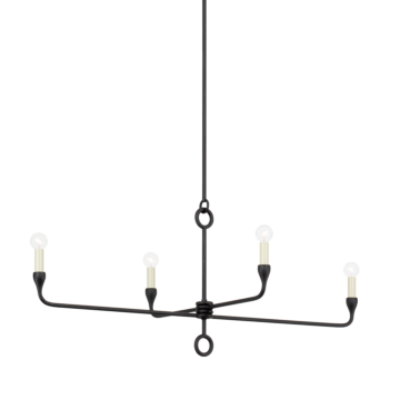 Orson Four Light Island Pendant in Black Iron by Troy Lighting