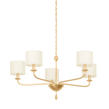 Osmond Five Light Chandelier in Vintage Gold Leaf by Troy Lighting