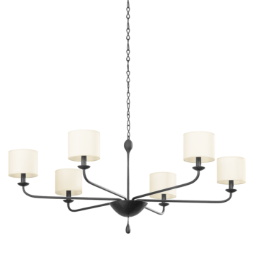 Osmond Six Light Chandelier in Black Iron by Troy Lighting