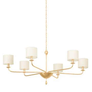Osmond Six Light Chandelier in Vintage Gold Leaf by Troy Lighting