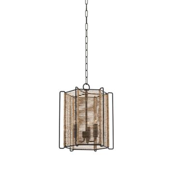 Ramon Three Light Lantern in Textured Black by Troy Lighting