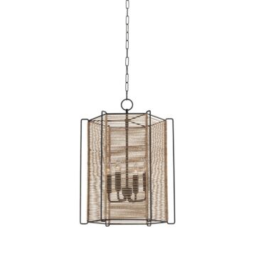 Ramon Four Light Lantern in Textured Black by Troy Lighting