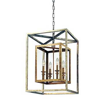 Troy Morgan 4 Light Chandelier in Gold Silver Leaf